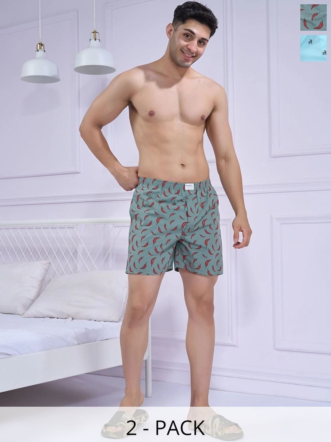MAXZONE Pack Of 2 Printed Pure Cotton Boxers-picture-1