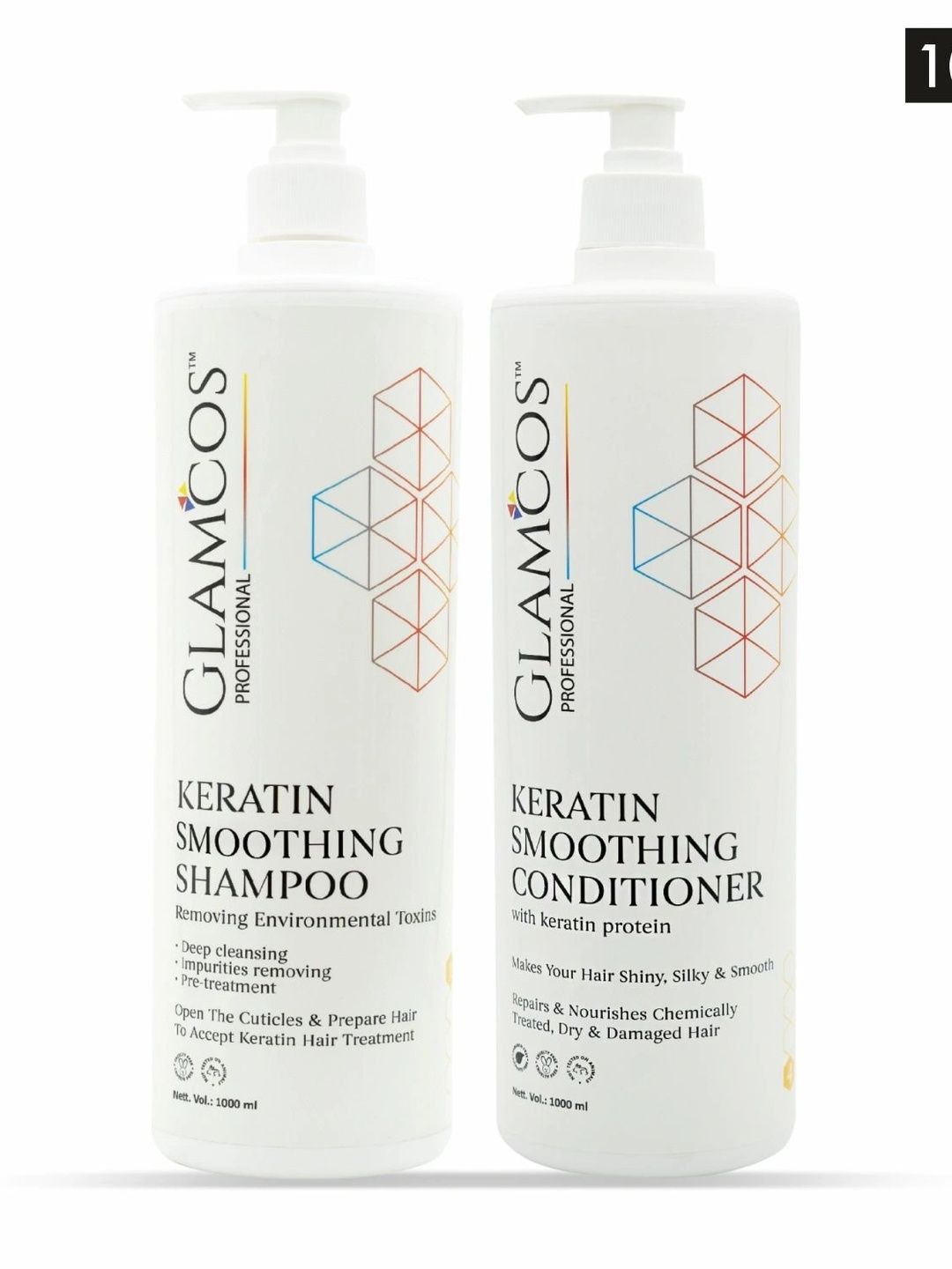 Glamcos Professional Set Of 2 Keratin Shampoo & Conditioner For Intense Repair - 1L Each-picture-37