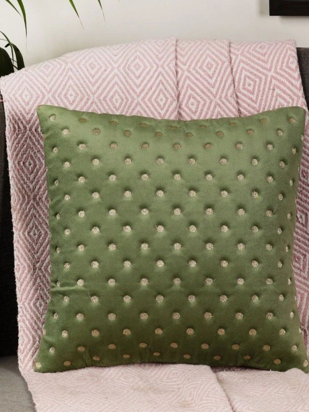 MONKDECOR Green Velvet Square Cushion Covers-image-18