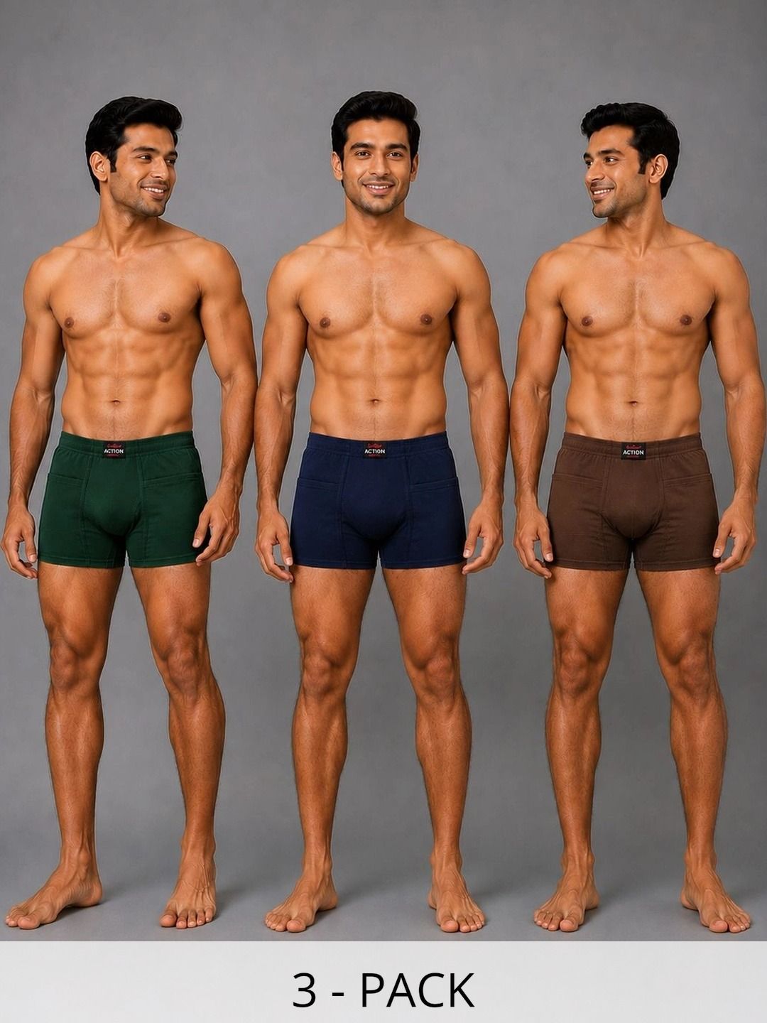 WHITEROSE Men Pack of 3 Anti Microbial Assorted Cotton Boy Shorts-picture-21