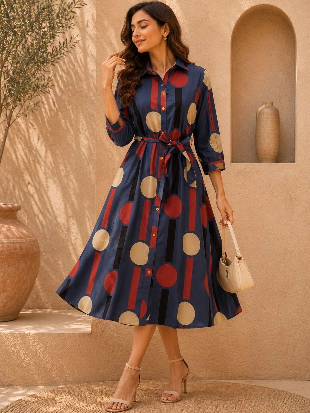 Vastramyaa Print A-Line Midi Dress-picture-0