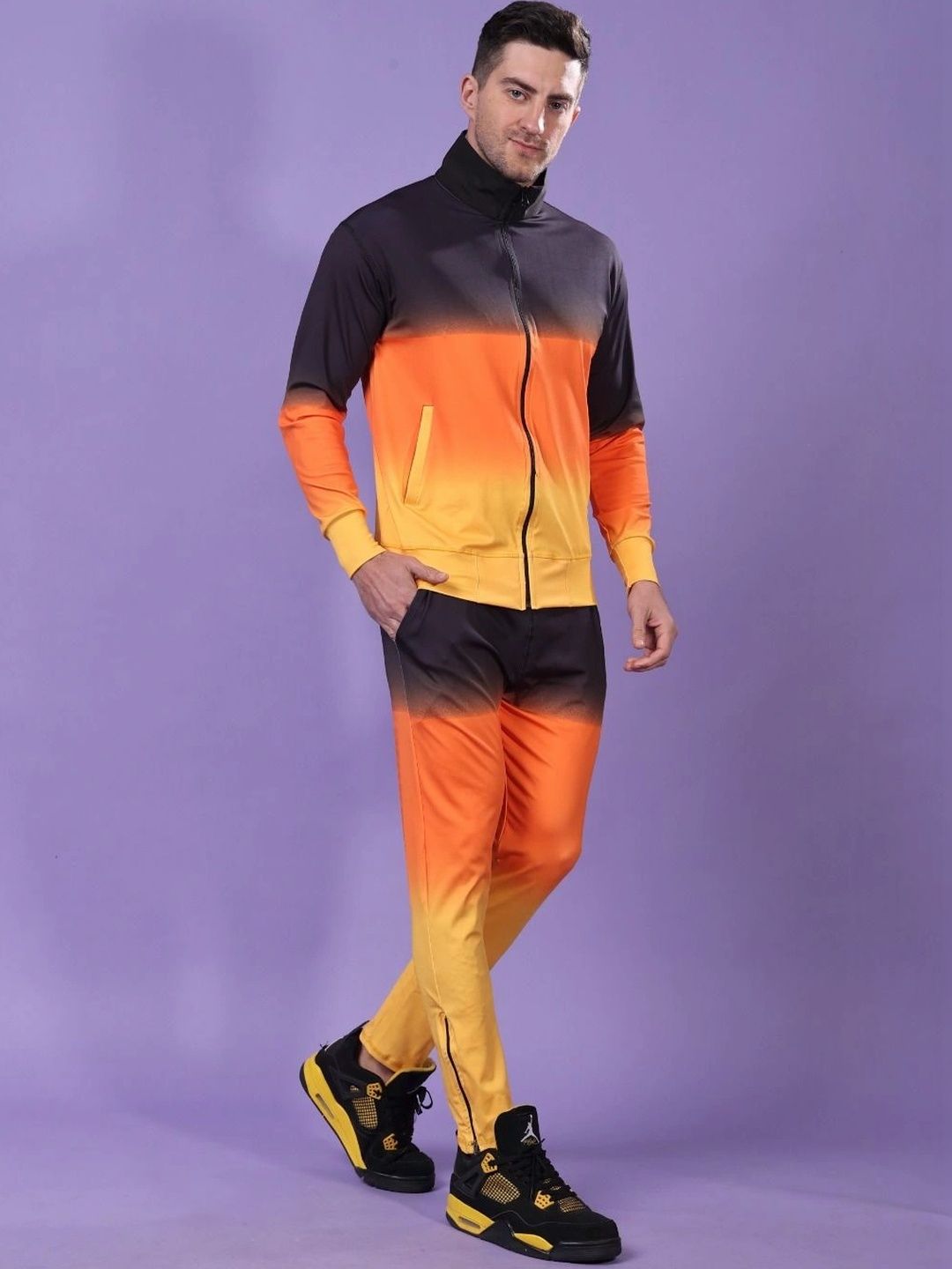 YELLOW TREE Colourblocked Mock Collar Tracksuits-picture-26