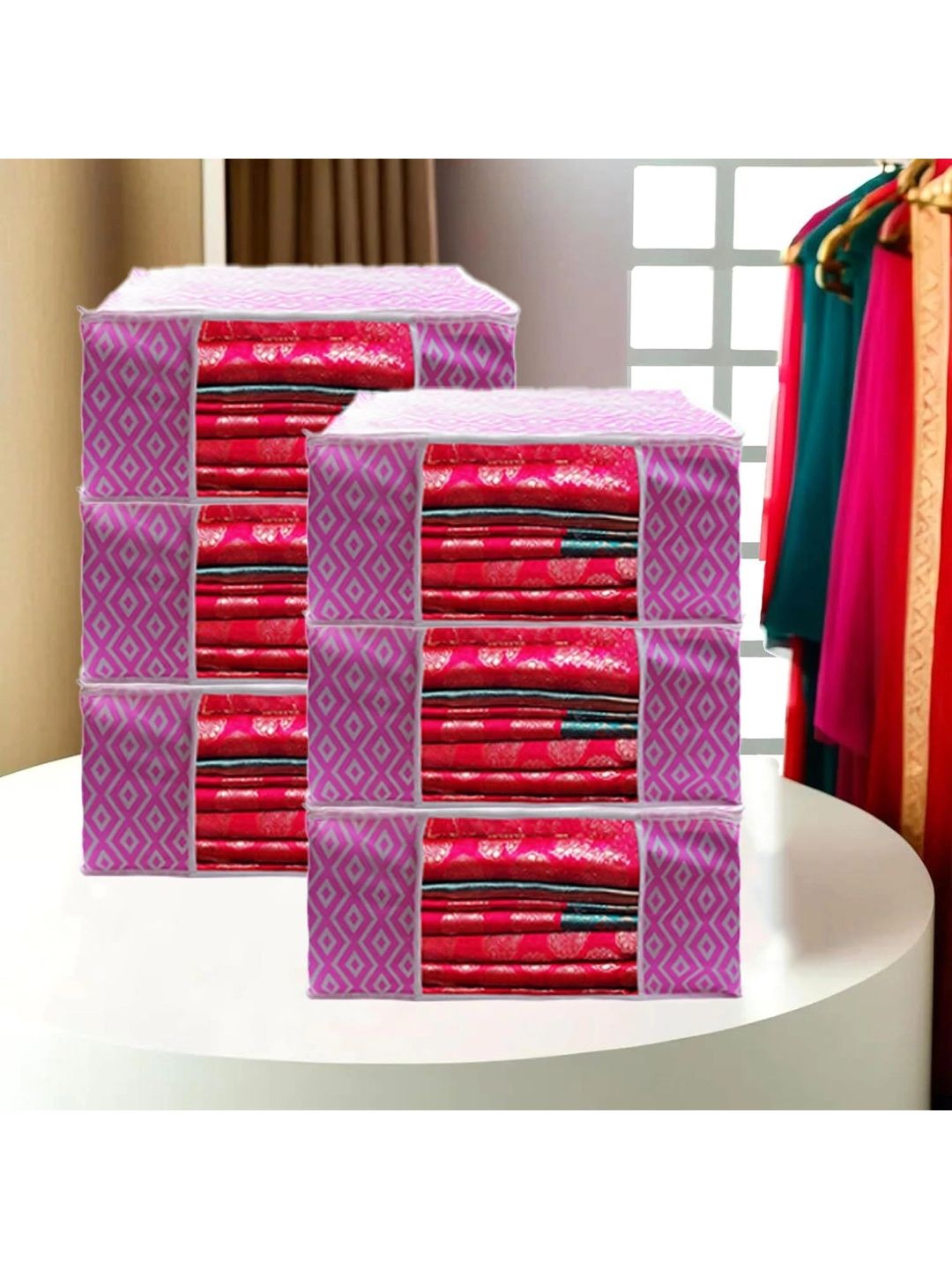 AARON INC Pink Set of 6 Reusable Multi-Utility Organisers-picture-52