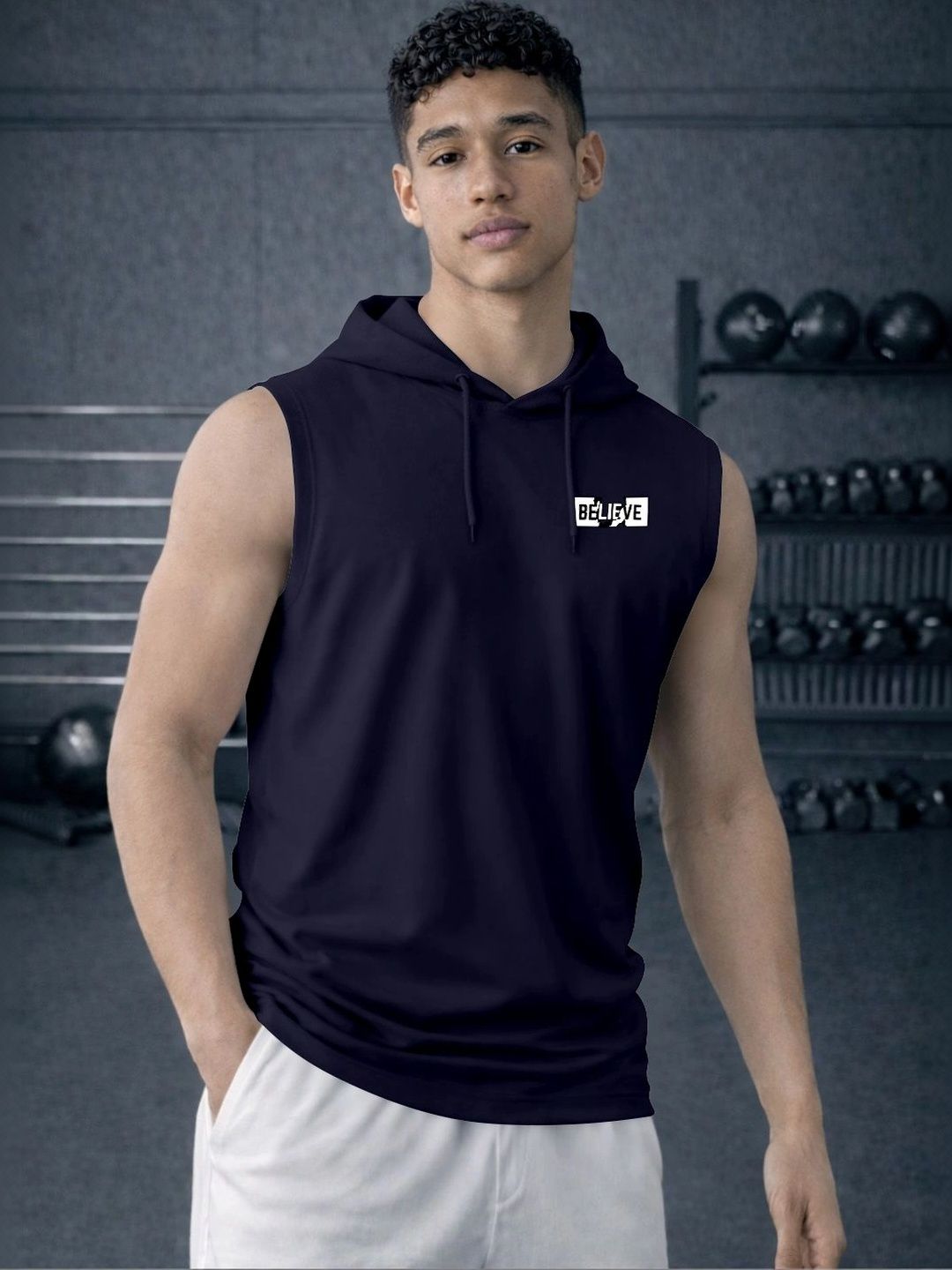 ENRIZZ X FITNESS EXCHANGE Men Typography Printed Hooded Dri-FIT T-shirt-picture-12