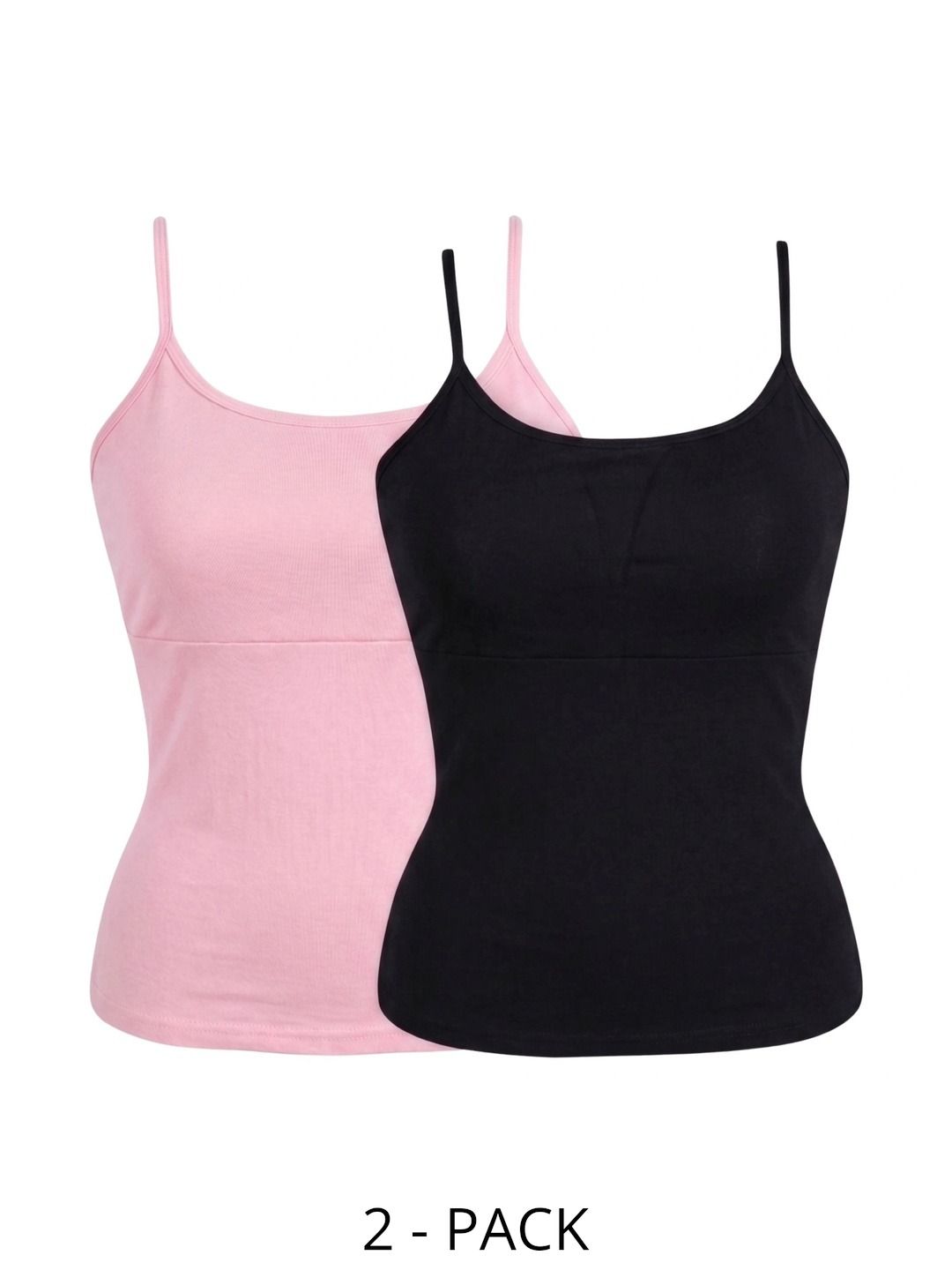 DChica Girls Pack Of 2 Cotton Lightly Padded Camisoles-picture-12