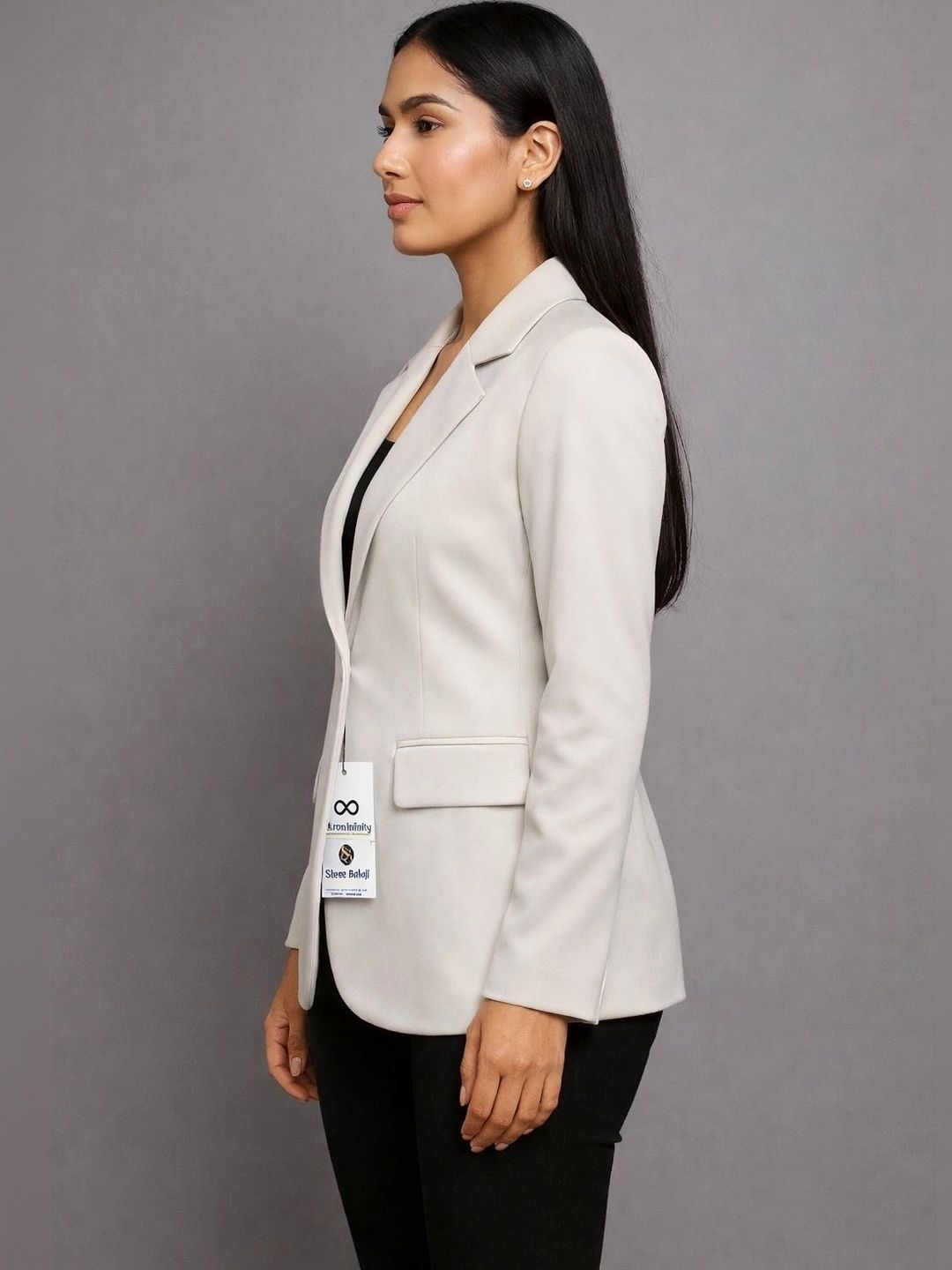 AAROMINFINITY Notched Lapel Single-Breasted Casual Blazers-picture-12