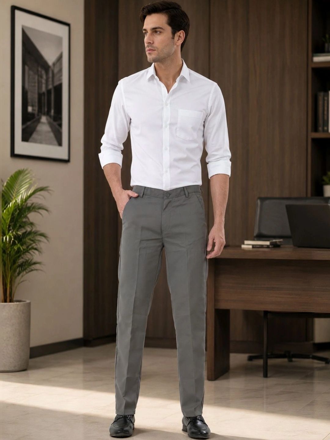 Kyber Men Classic Wrinkle Free Trousers-picture-14