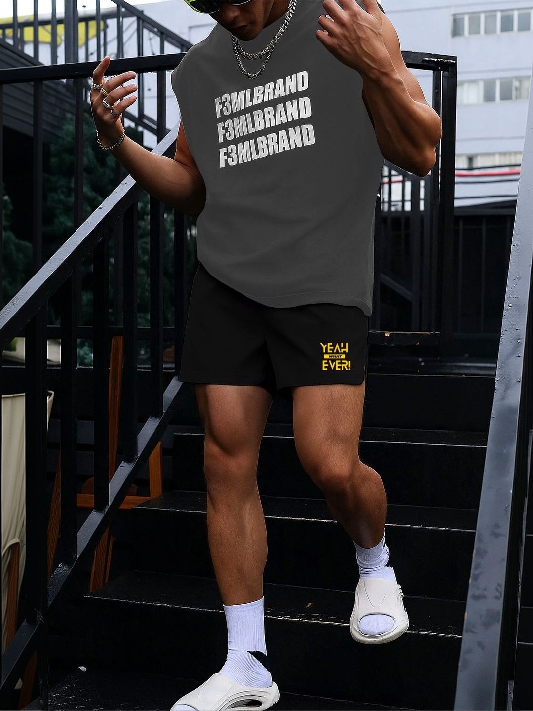 culish Men Typography Training or Gym Sports Shorts-picture-16