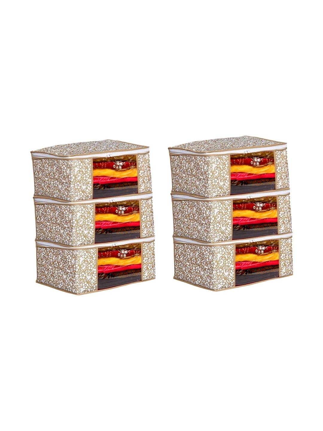 AARON INC Beige Set of 6 Reusable Multi-Utility Organisers-picture-2