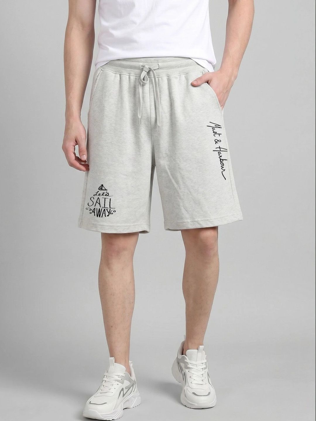 Mast & Harbour Men Typography Printed Shorts-picture-47