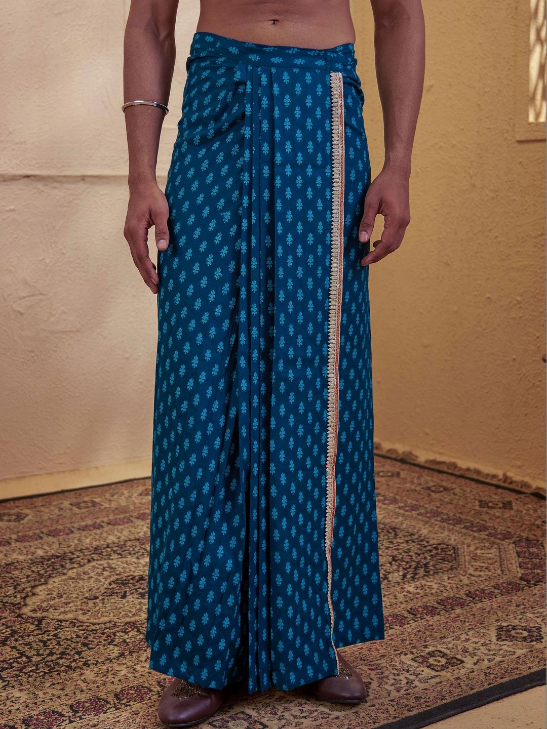 VASTRAMAY Men Printed Silk Blend Dhoti Dhotis-picture-15