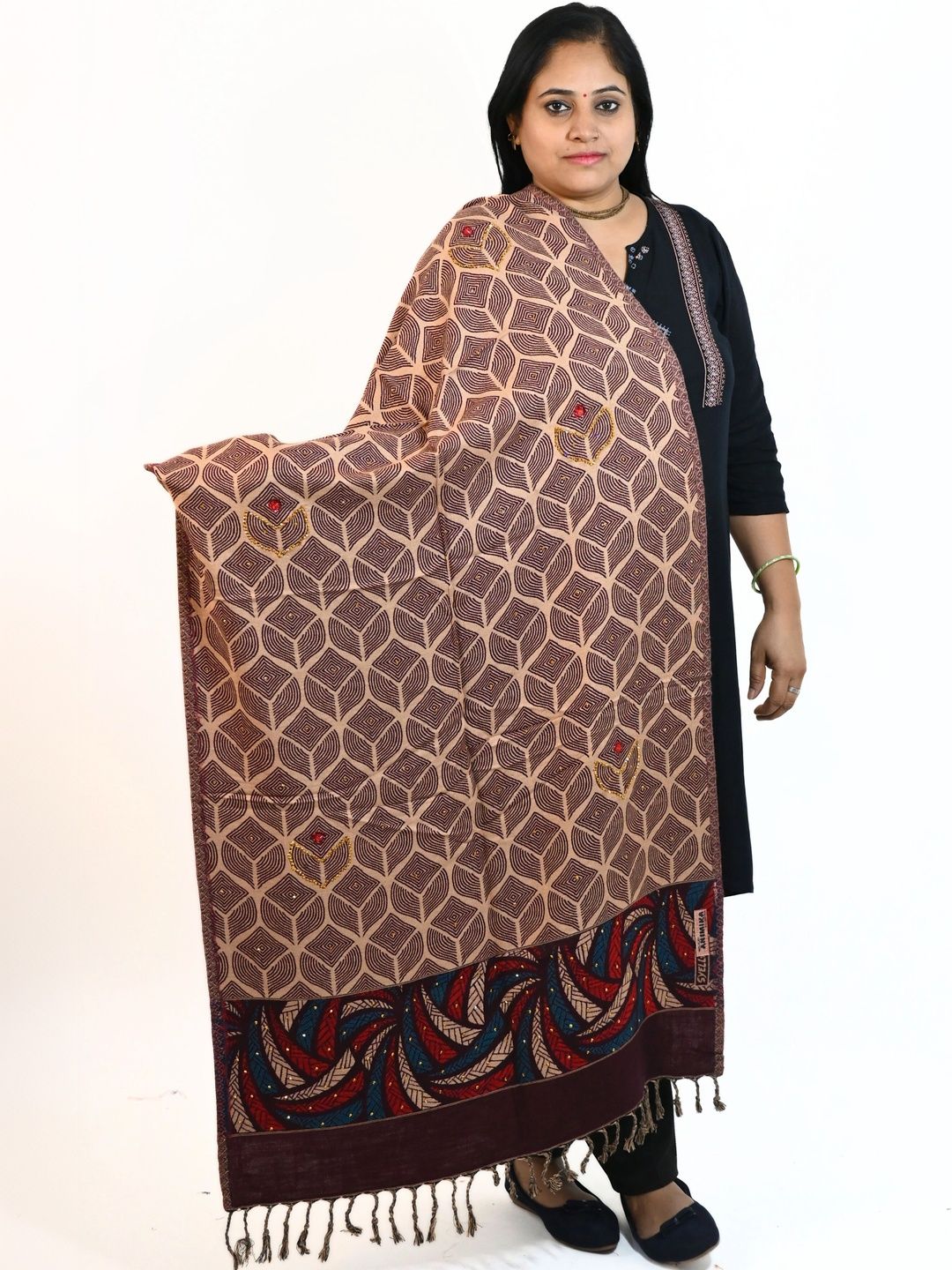 SPRHA Women Geometric Printed Shawl-image-43