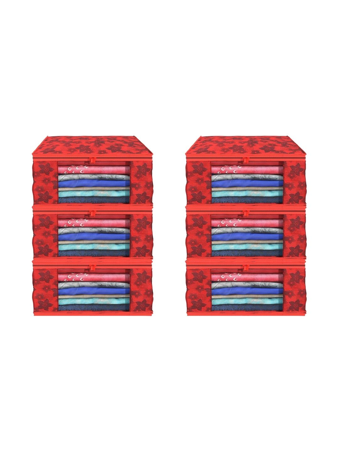 AARON INC Red Set of 6 Reusable Suit Organiser Organisers-picture-15