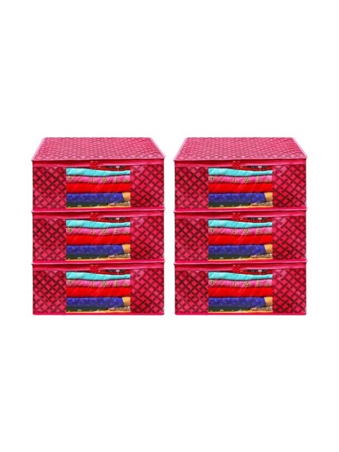 AARON INC Red Set of 6 Reusable Suit Organiser Organisers-picture-29