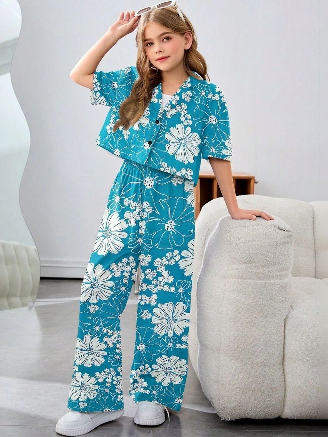 STINITY Floral Cotton Printed Shirt with Trousers-picture-10