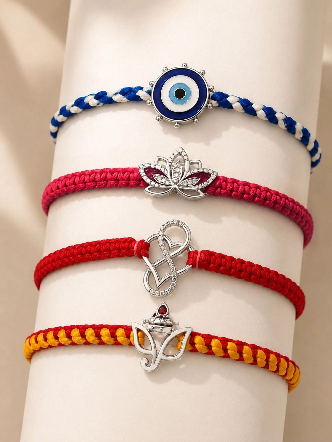 Nishani Set Of 3 925 silver Thread Rakhi-picture-52