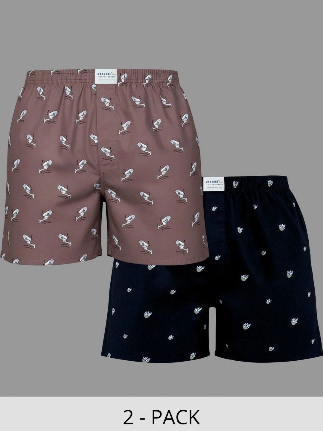 MAXZONE Pack Of 2 Printed Pure Cotton Boxers-picture-52