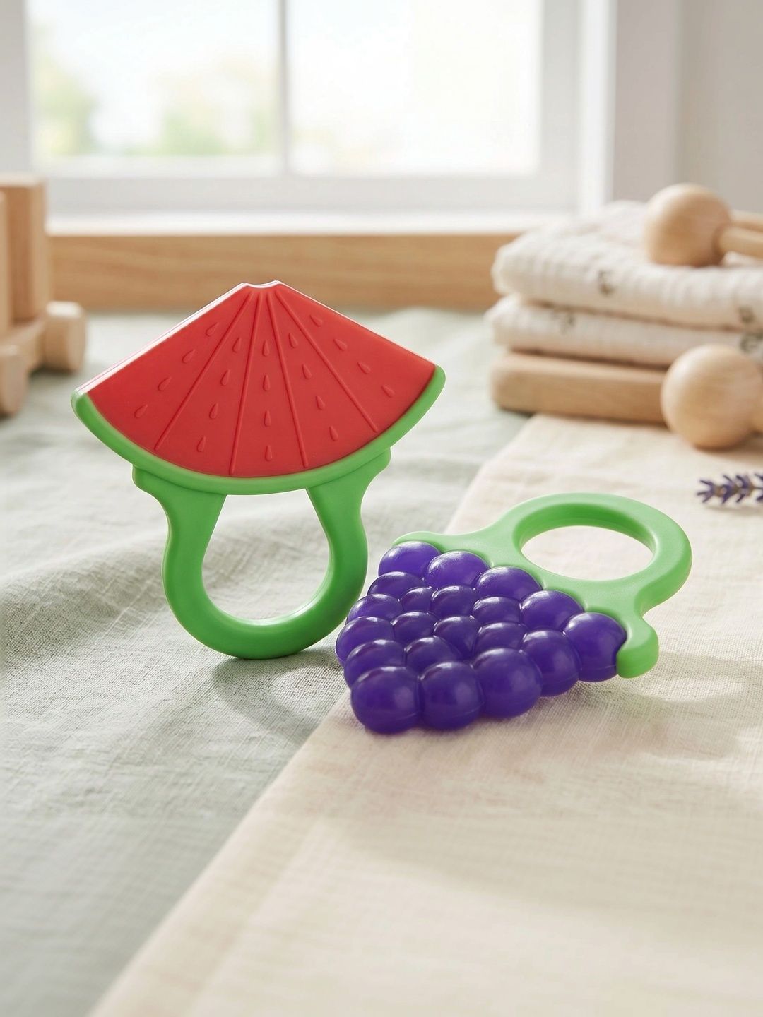 ORTIS GLOBAL TRADE Set Of 2 Watermelon Teether & Grapes Teether-picture-33