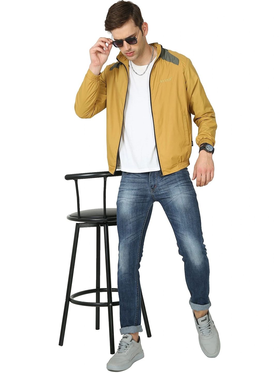 RYKER Men Colourblocked Lightweight Bomber Jacket-picture-16