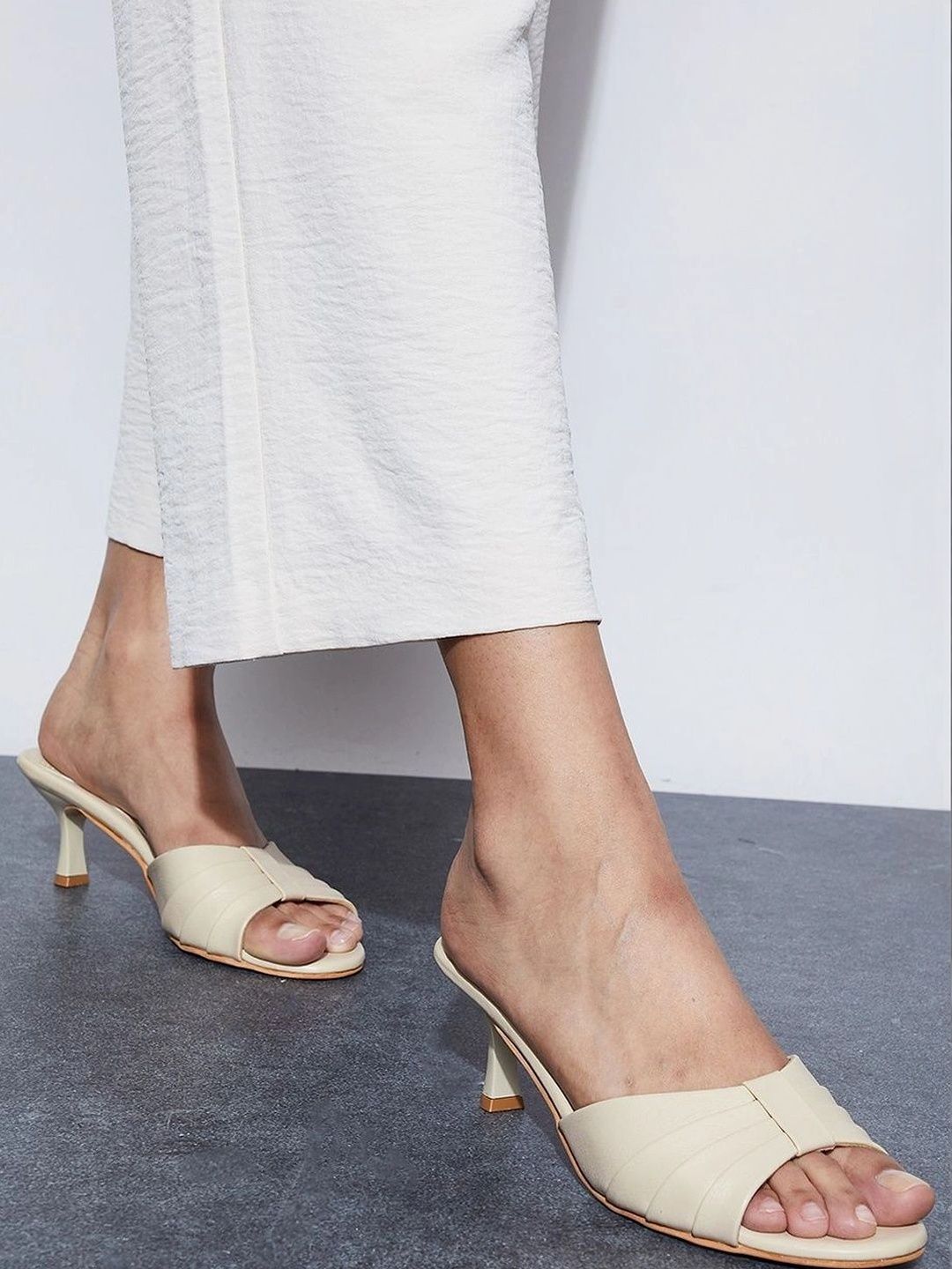 CODE by Lifestyle Textured PU Kitten Mules-picture-23