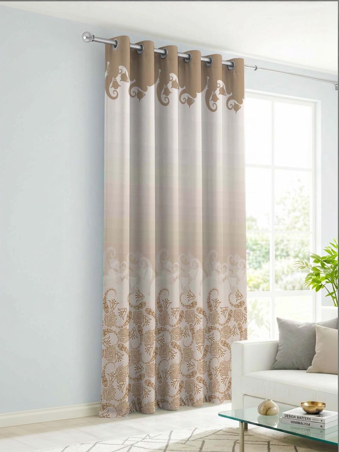 AAVIS DECOR Beige & Brown Room Darkening Window Curtain-picture-51
