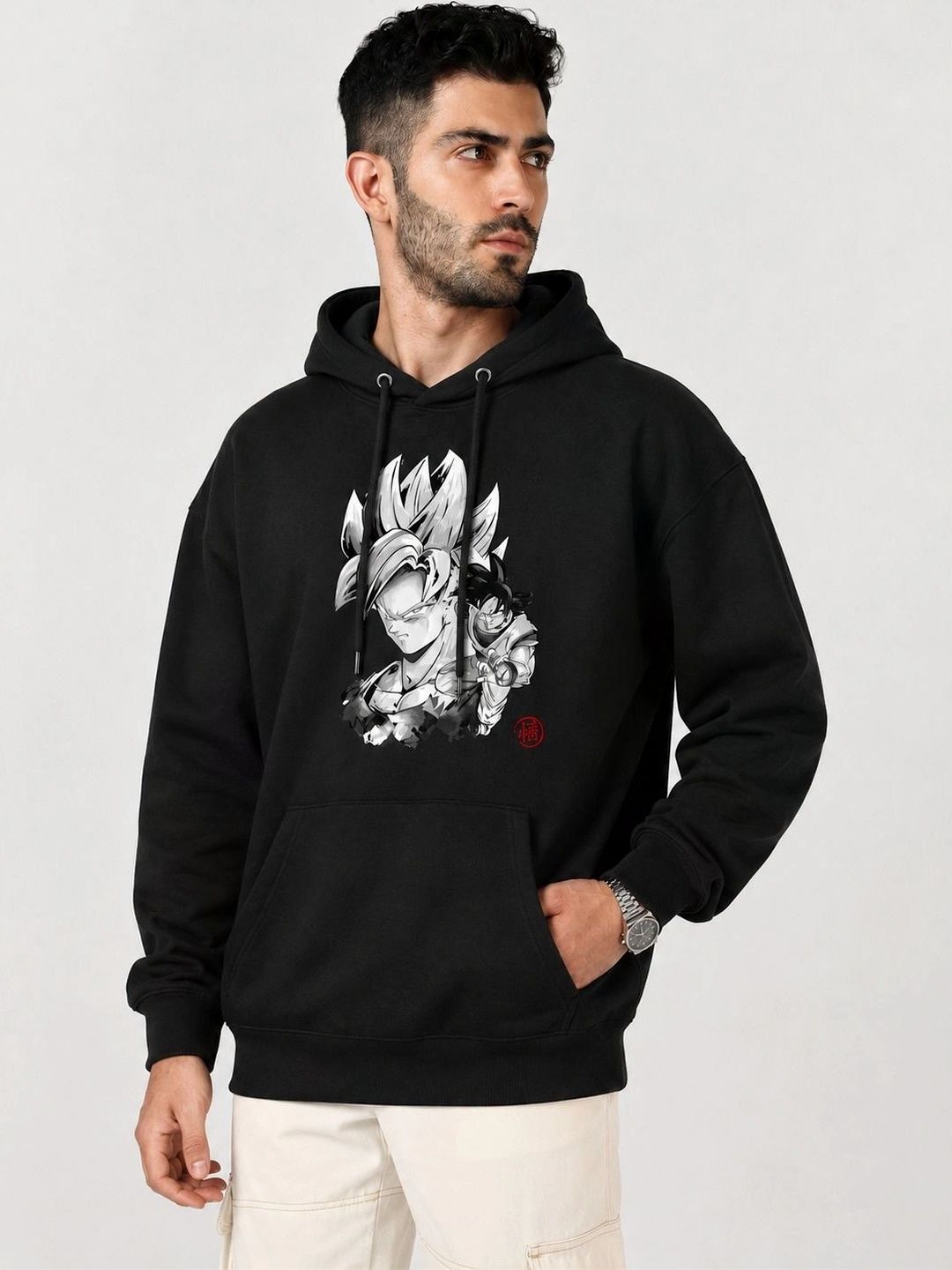 BRIEF CHICKADE Men Printed Hooded Sweatshirt-picture-24