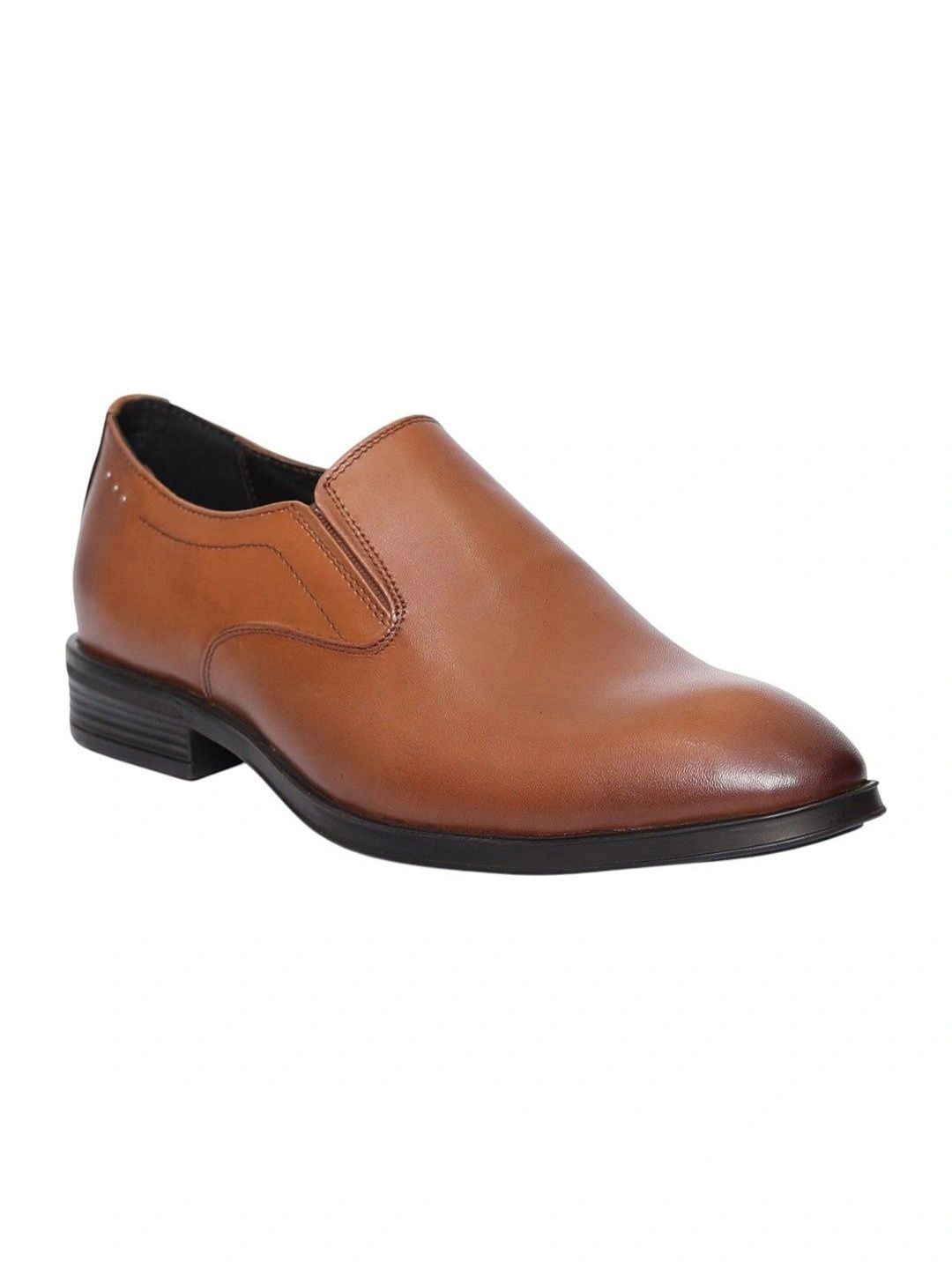 Miraatti Men Leather Pointed Toe Formal Slip-Ons-image-49