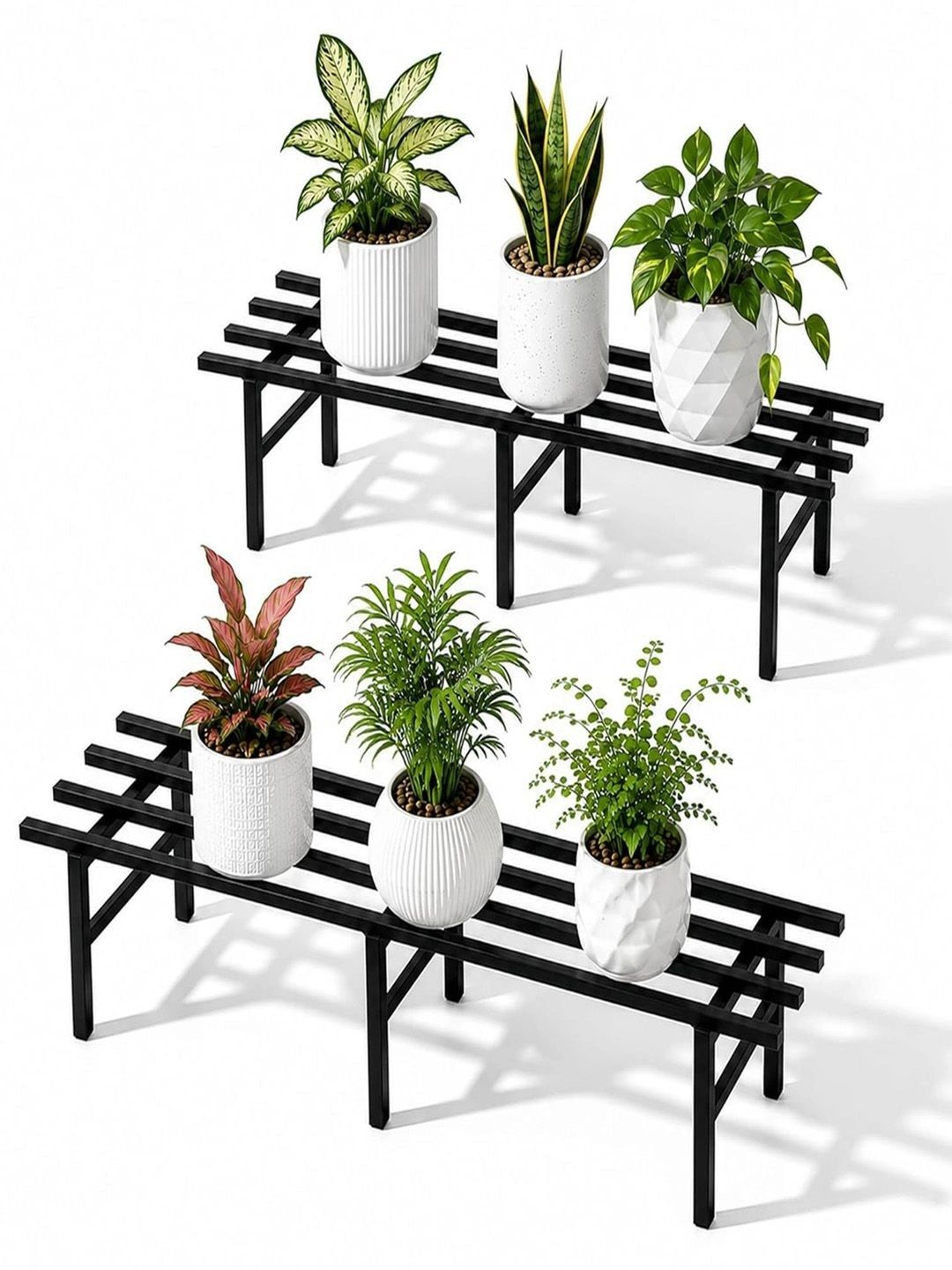 GADDA CO 2 Pieces Black Metal Planters-picture-13