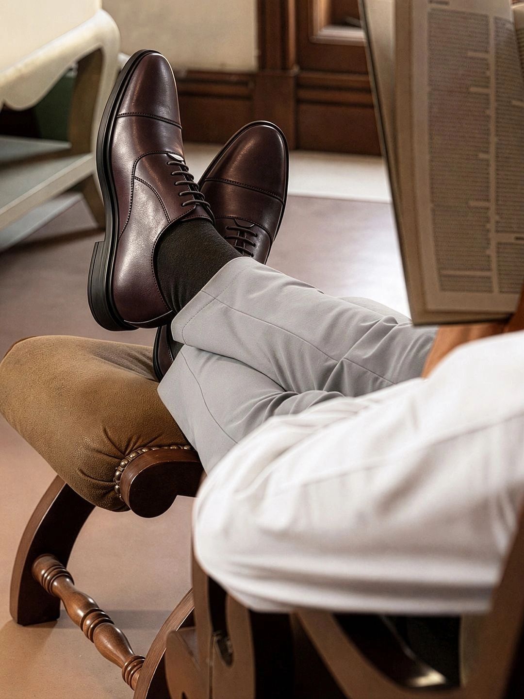 LOUIS STITCH Men PU Round Toe Lace-Ups Formal Oxfords-picture-38