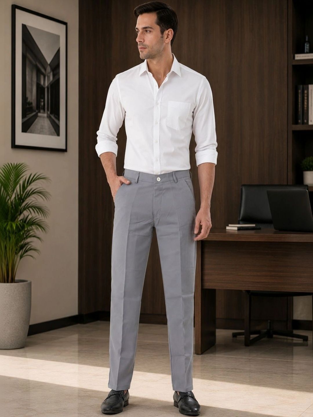 Kyber Men Classic Wrinkle Free Trousers-picture-25
