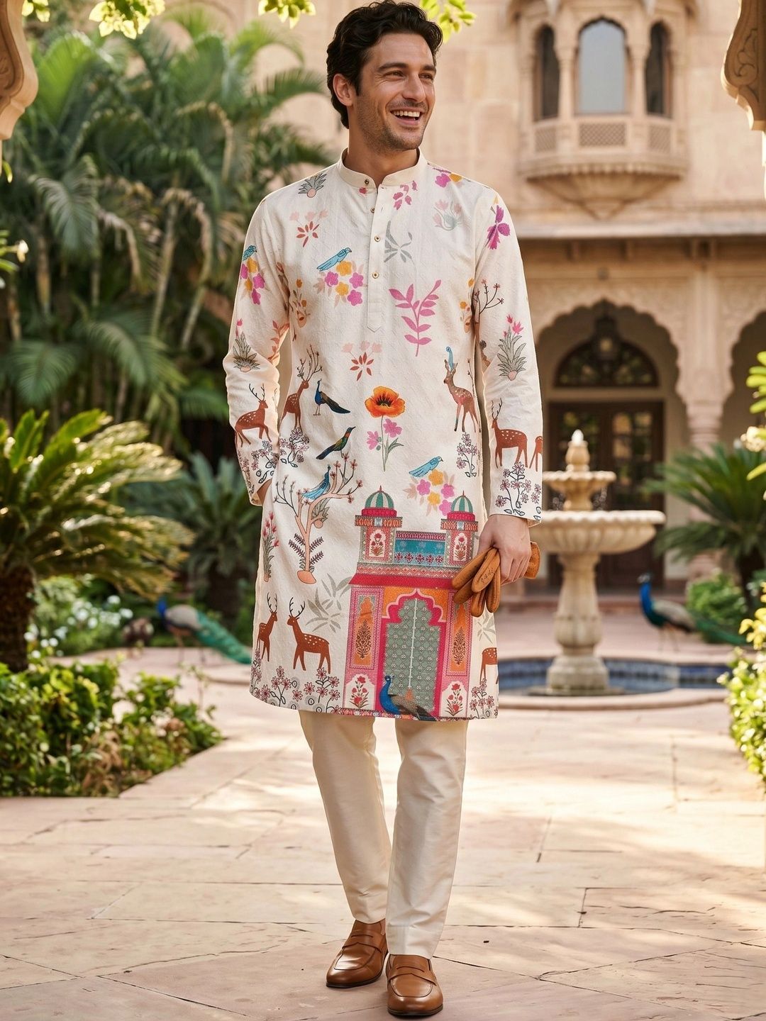 Anouk Men Ethnic Motifs Printed Indie Prints Kurta-picture-26