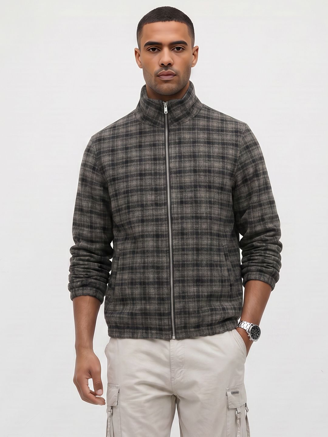 The Roadster Life Co. Checked Woven Design Bomber Jacket-picture-31