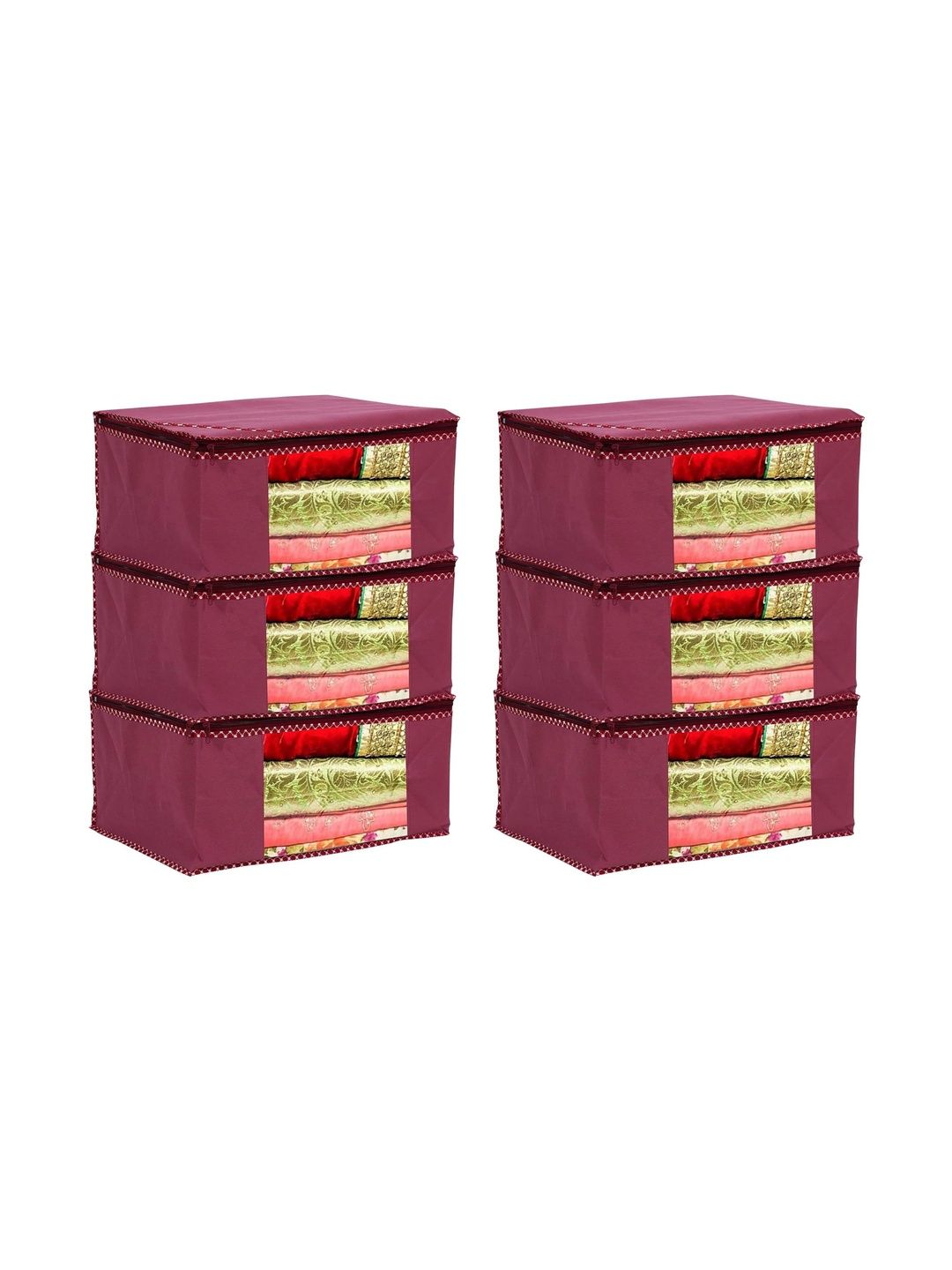 AARON INC Maroon Set of 6 Reusable Multi-Utility Organisers-picture-40
