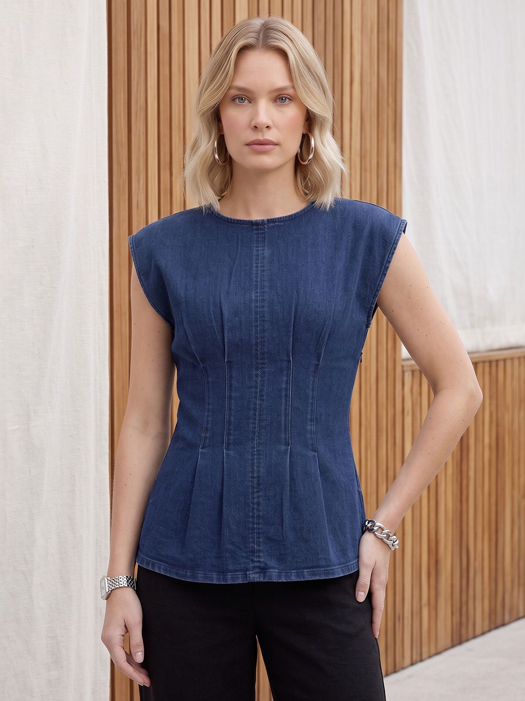 French Connection Extended Sleeves Denim Top-picture-18