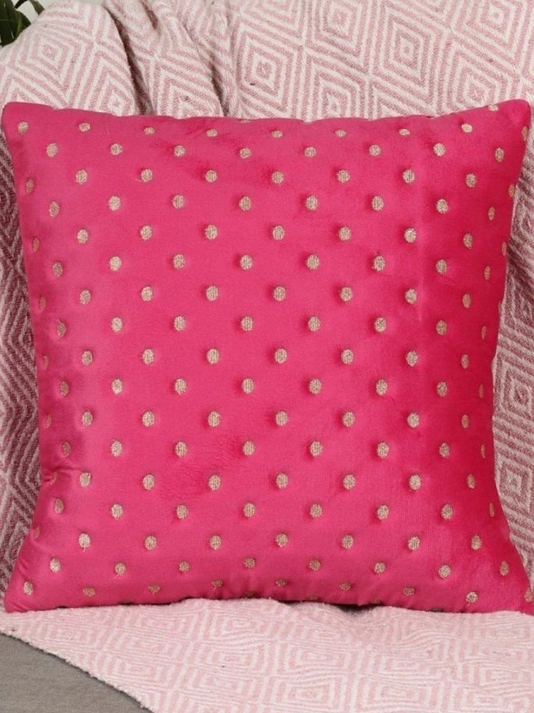 MONKDECOR Pink Velvet Square Cushion Covers-picture-13