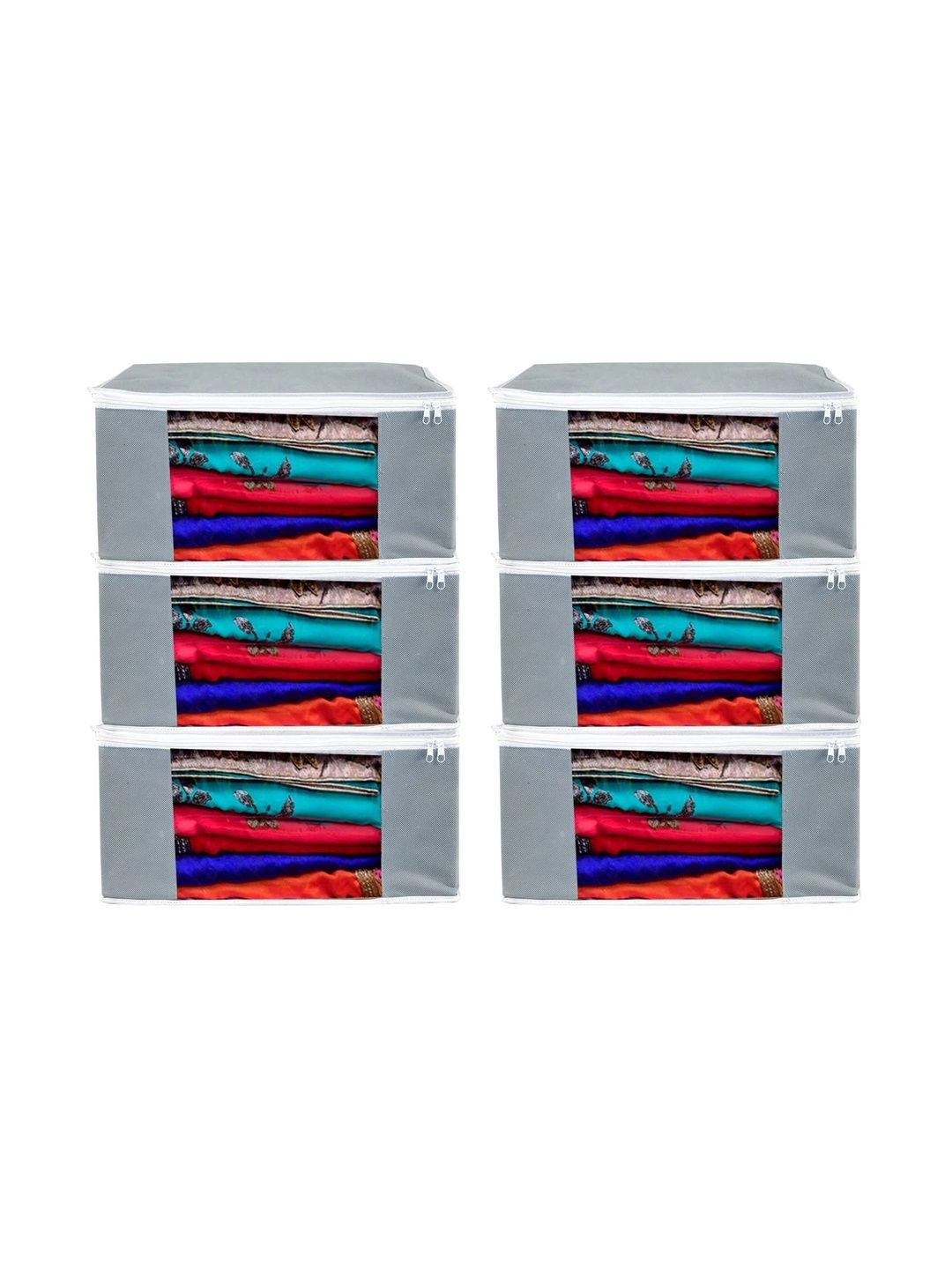 AARON INC Grey Set of 6 Reusable Multi-Utility Organisers-picture-3