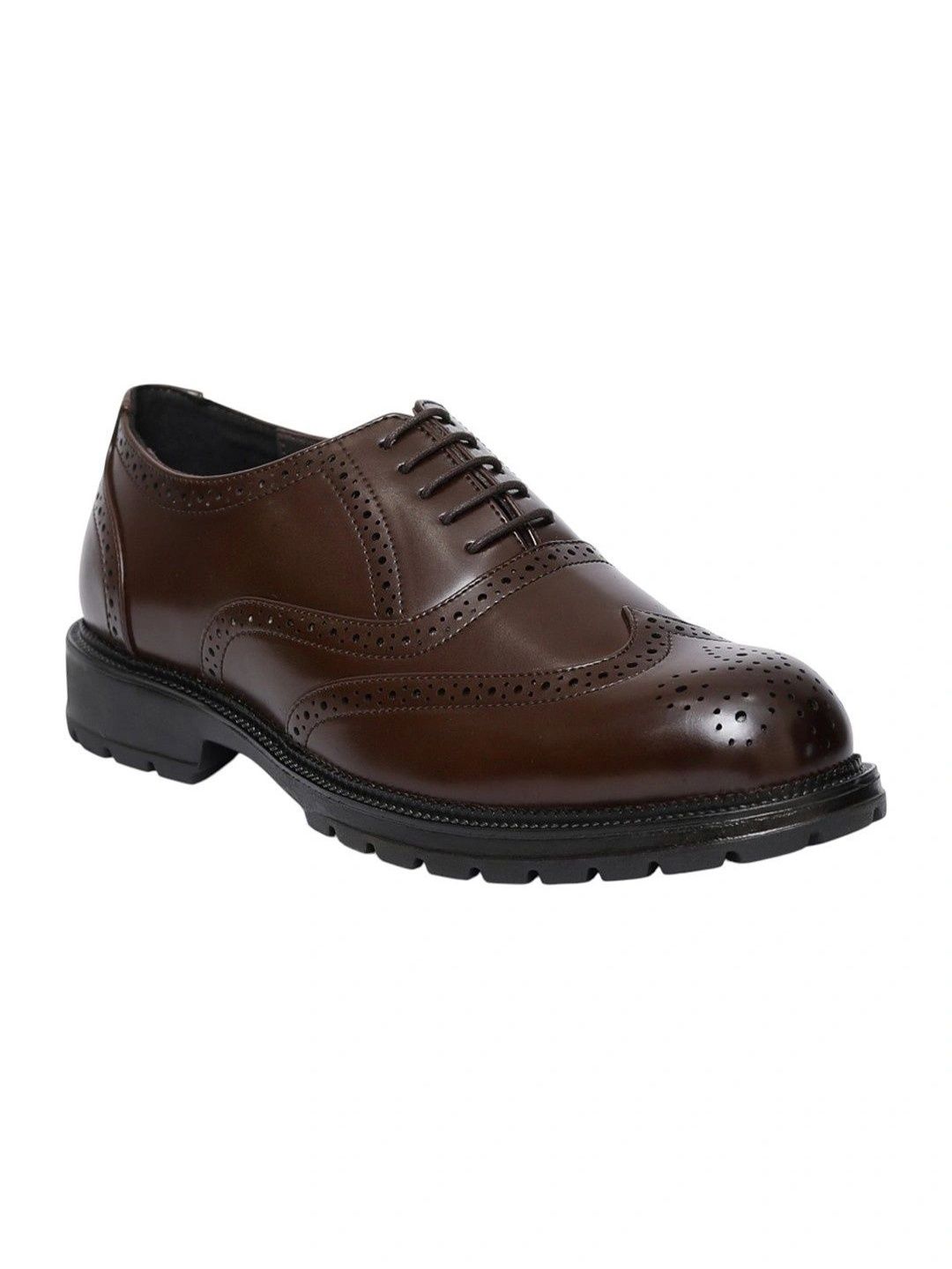 Bellissimo Men Textured Round Toe Lace-Ups Formal Brogues-image-27