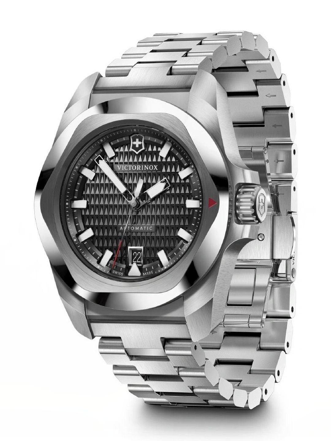 Victorinox Unisex Patterned Dial & Stainless Steel Bracelet Style Straps Analogue Date Aperture Automatic Watch-image-33
