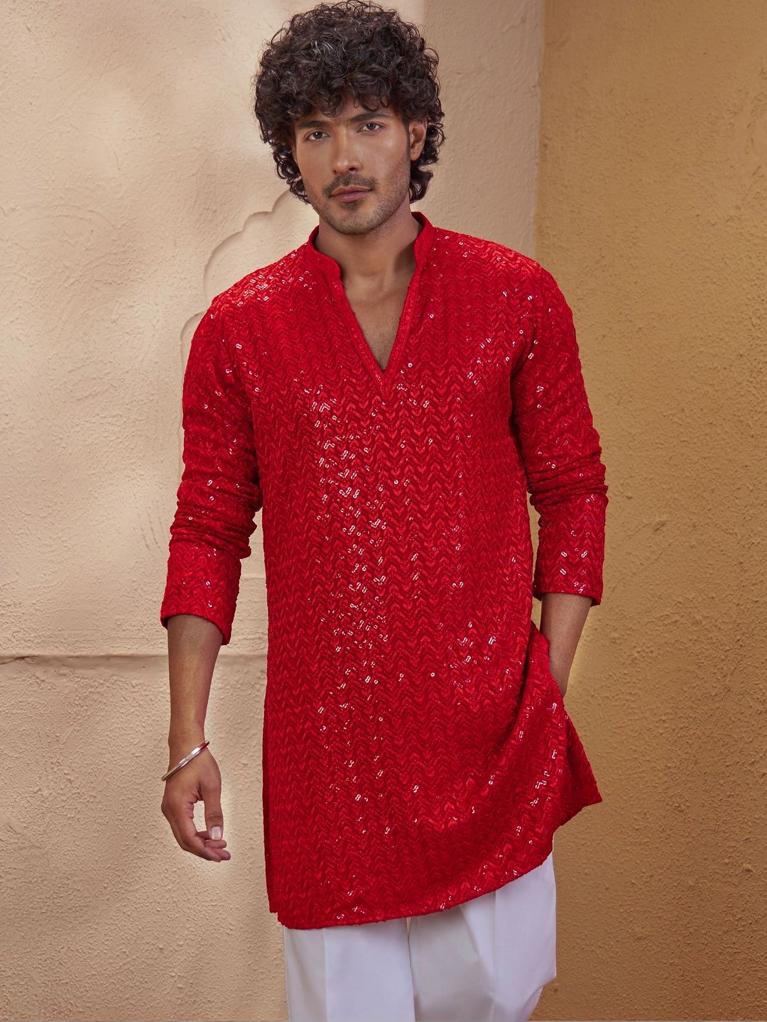 VASTRAMAY Men Sequinned Kurta-picture-37