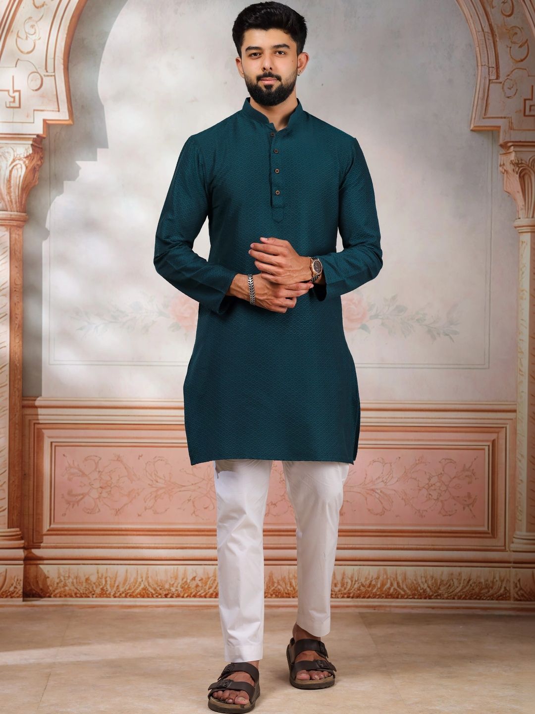 Koshin Men Regular Pure Cotton Kurta with Pyjamas-picture-15