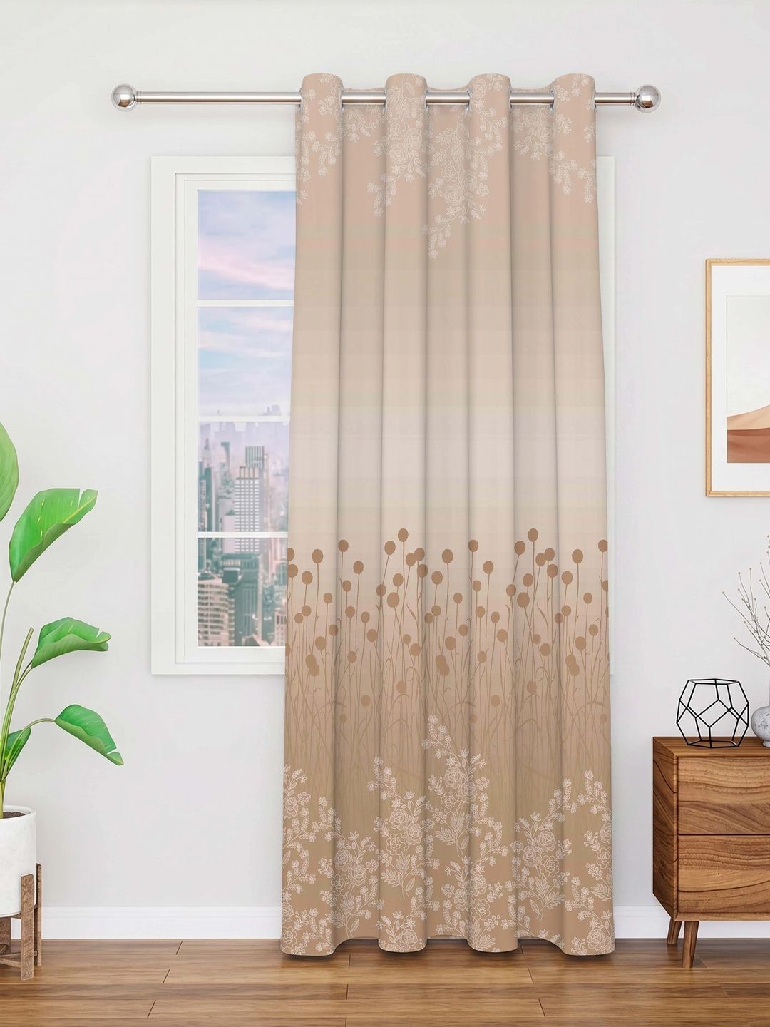 AAVIS DECOR Nude-Coloured & Brown Room Darkening Window Curtain-picture-38