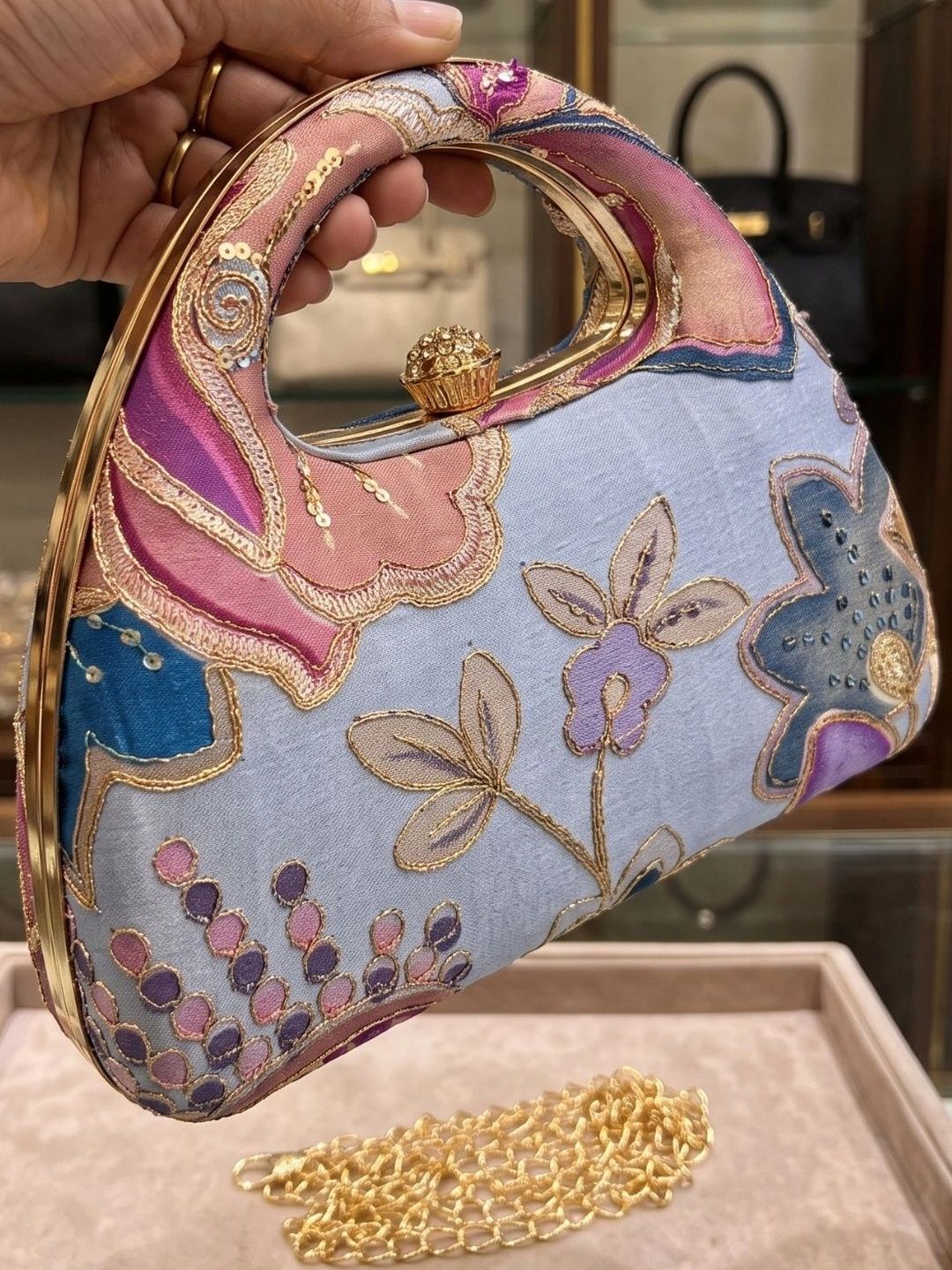 Anouk Embroidered Embellished Purse Clutch-image-18