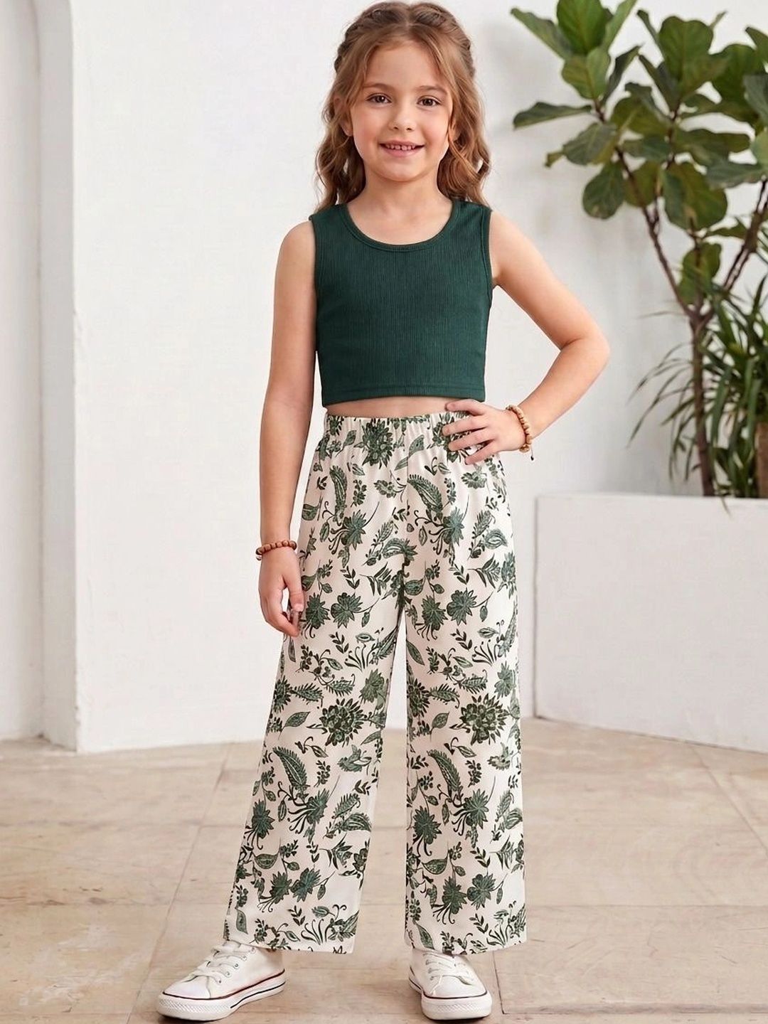 White World Girls Top with Trousers-picture-17