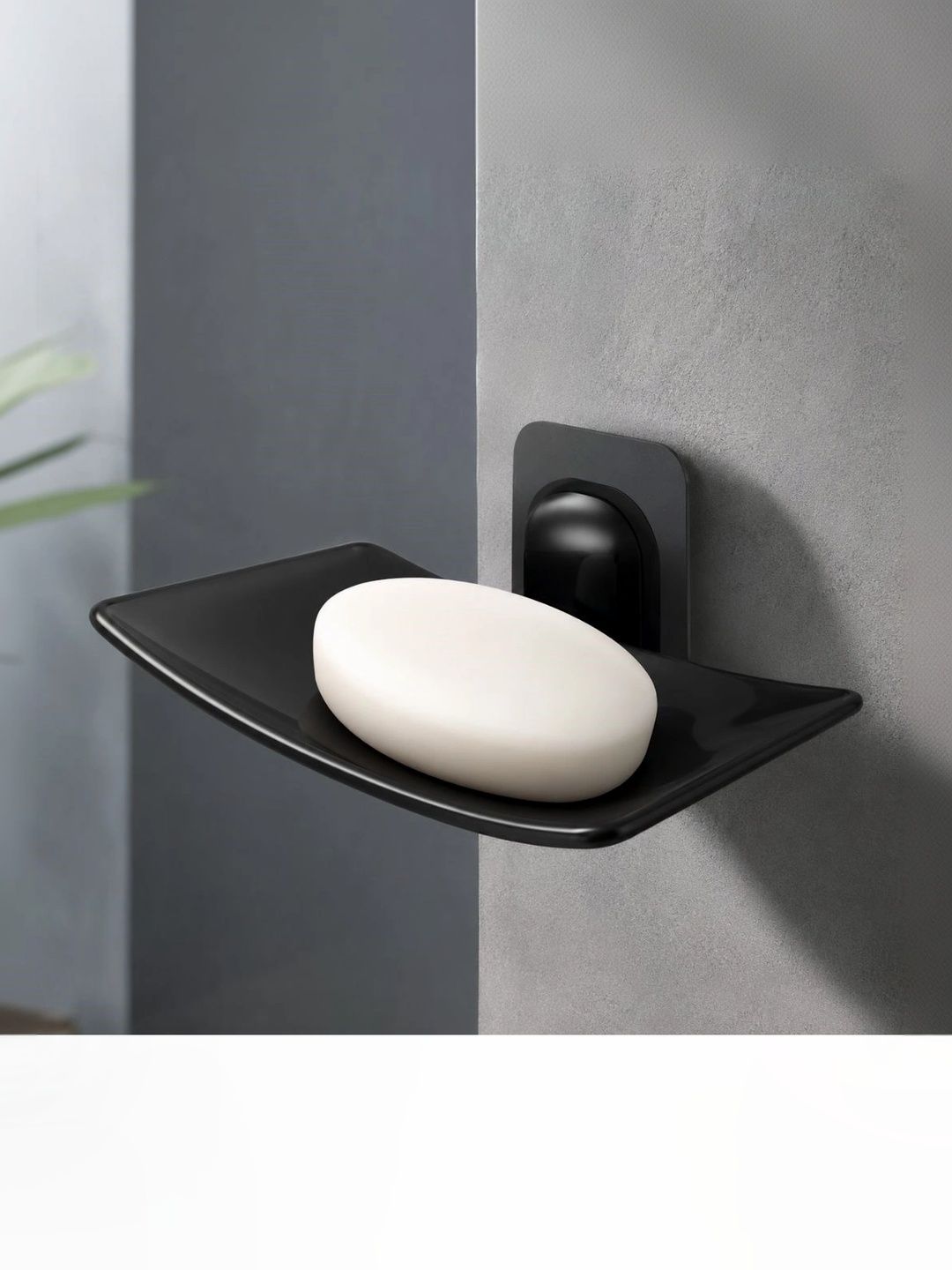 Klivon Black 3 piece Solid Plastic Soap Dish-picture-52