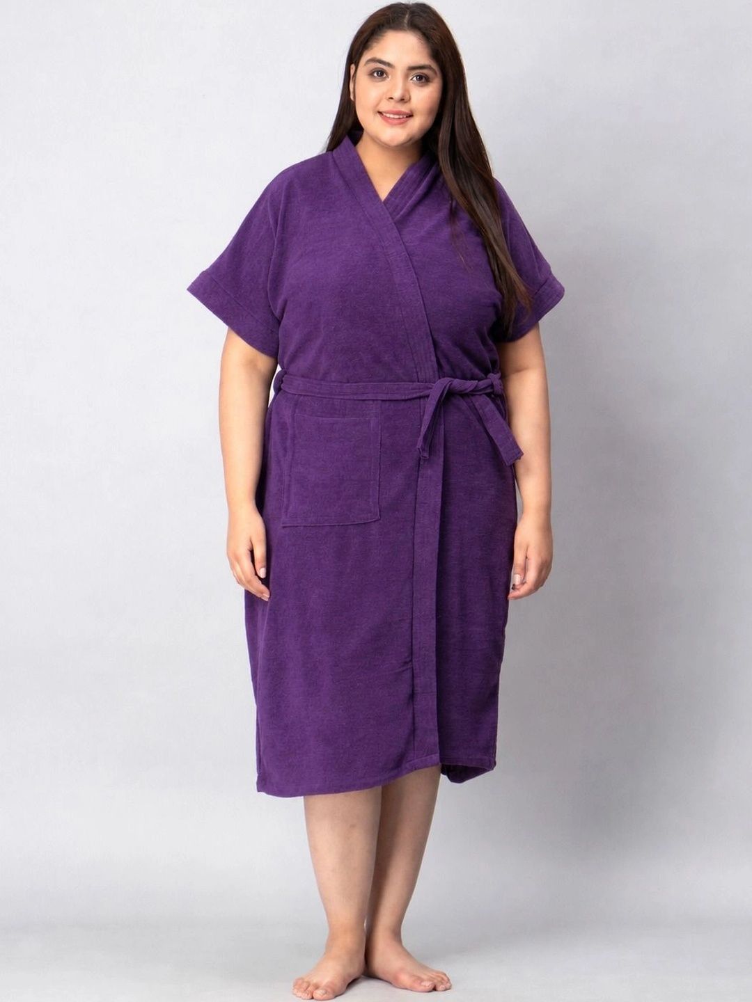 LacyLook Cotton Knee Length Bath Robe & Wraps-image-31
