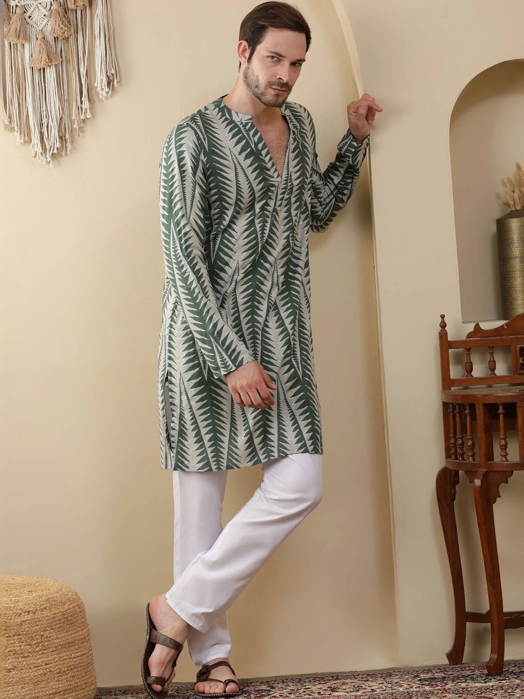 Anouk Men Geometric Printed Kurta-picture-12