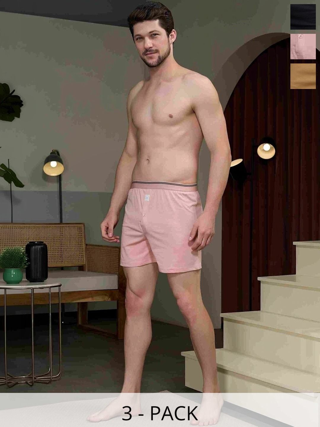 MAXZONE Pack Of 3 Pure Cotton Boxers-picture-56