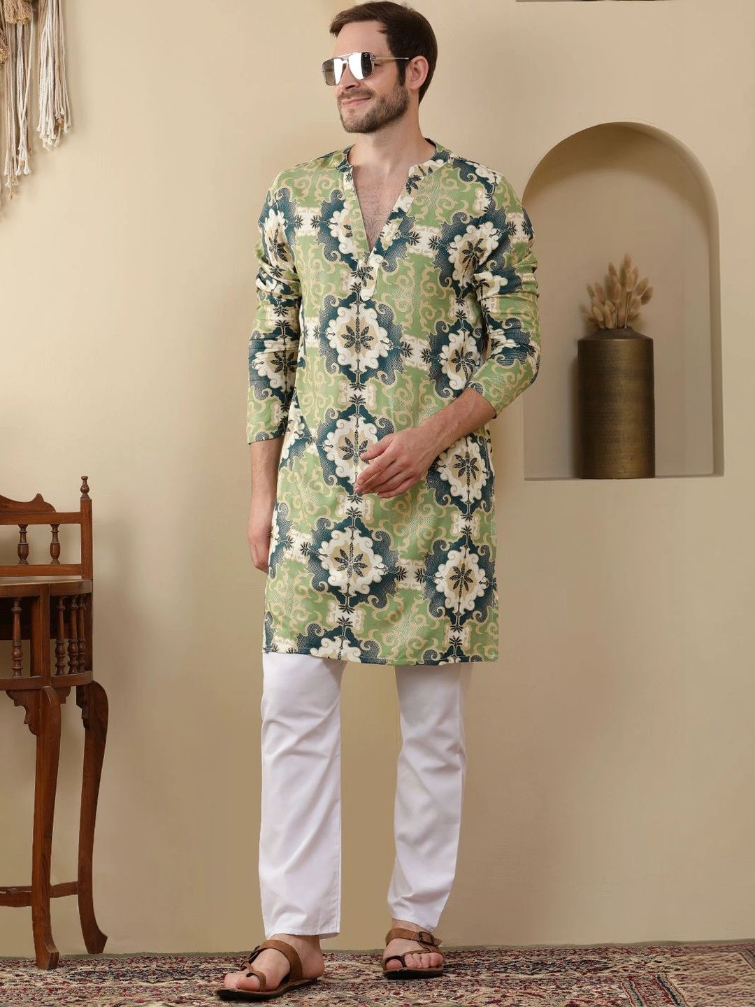 Anouk Men Floral Printed Kurta-picture-17