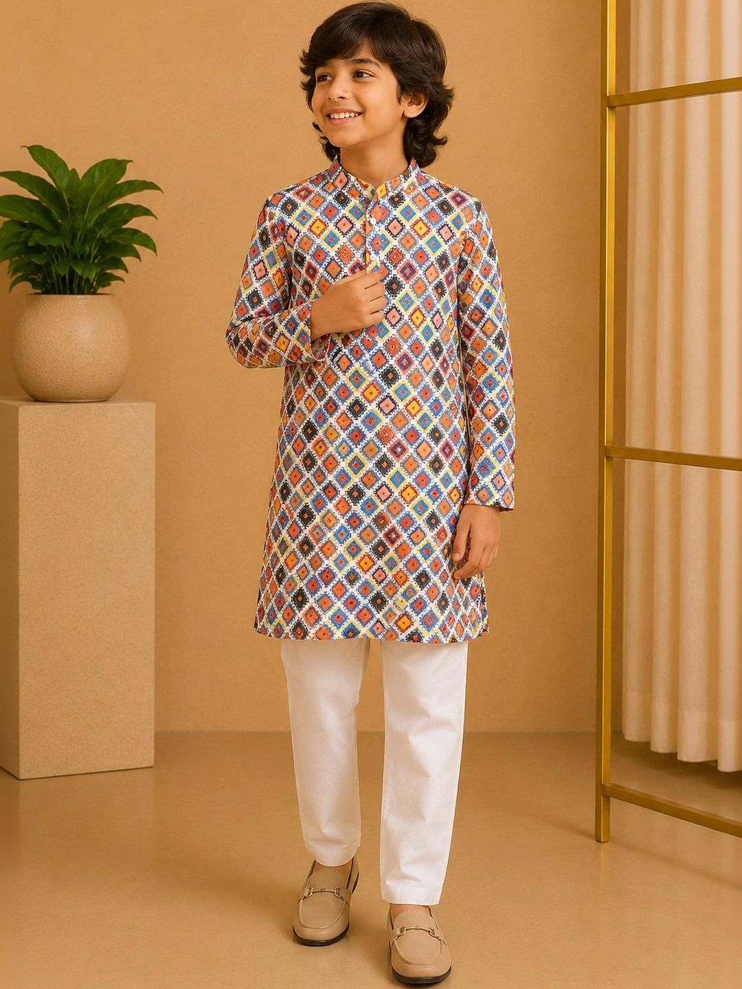 KALINI Boys Printed Regular Kurta with Trousers-picture-49
