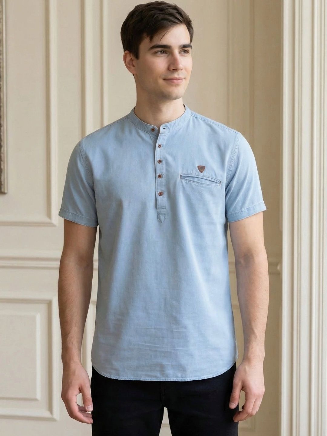 Kuons Men Denim Kurta-picture-18